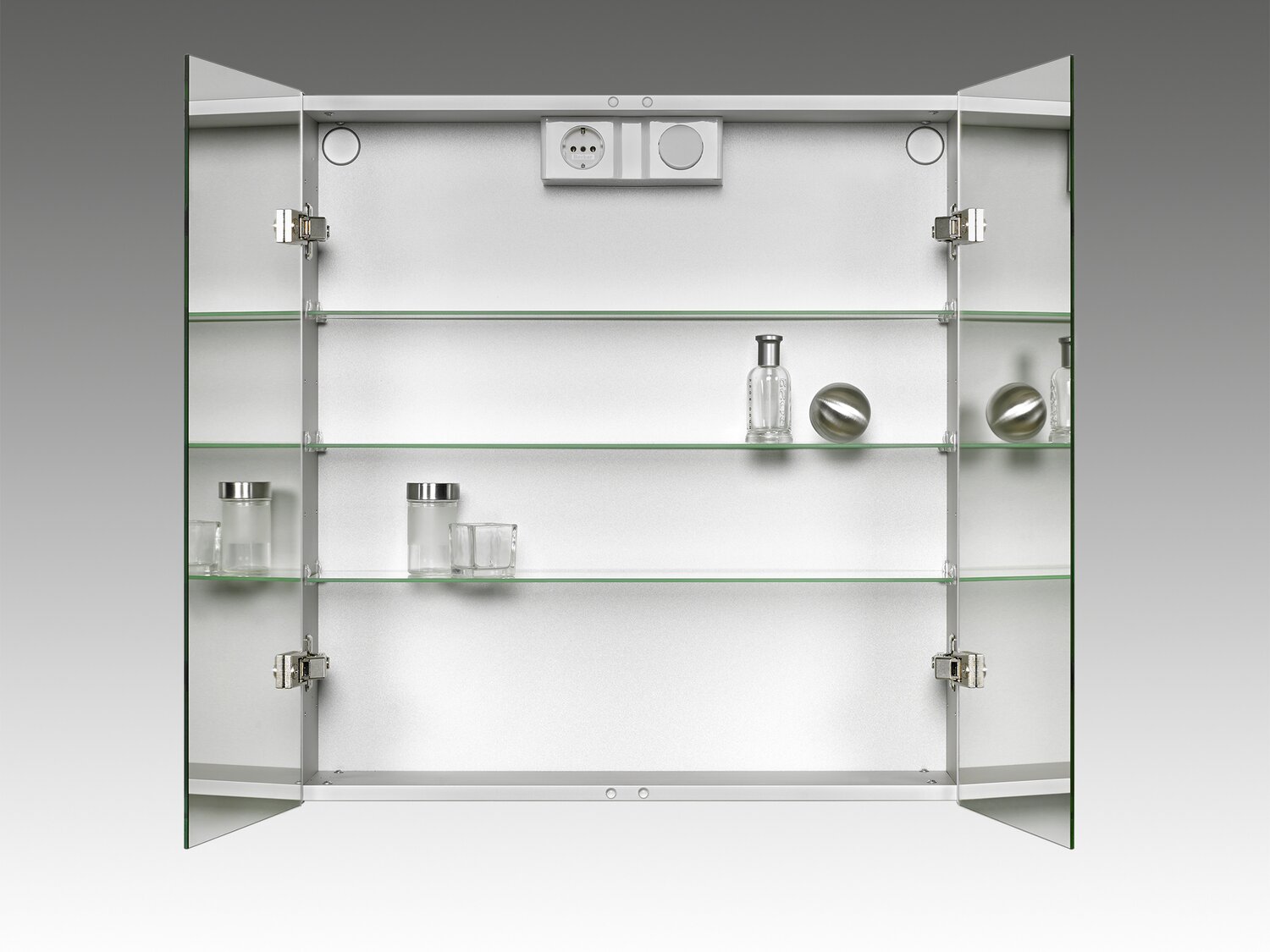 Spiegelschrank LyndALU aluminium | Jokey 80059