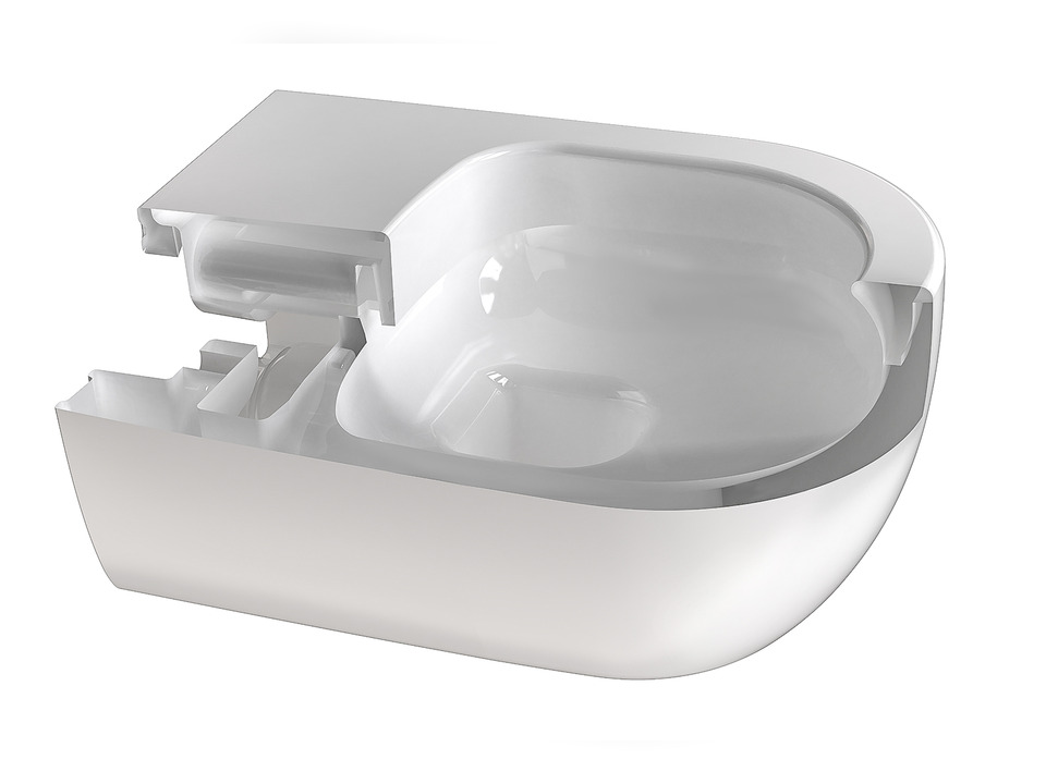 Wand H&auml;nge WC Toilette - sp&uuml;lrandlos - inkl. abnehmbaren Softclose Toiletten-Sitz - Keramik - ABWCSR003BIG