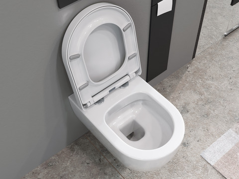 Wand Hänge WC Toilette - spülrandlos - inkl....