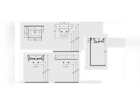 Waschbecken Aufsatzwaschtisch 50cm - Loft - KS.50B²
