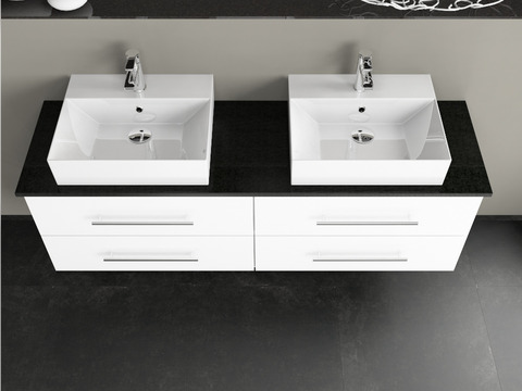 Flex Badmöbel 160, Weiß Hochglanz,...