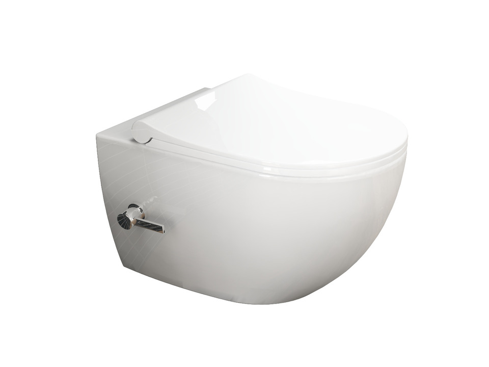 Wand Dusch WC Taharet - sp&uuml;lrandlos - mit Softclose Toiletten-Sitz - Bidet - Keramik - 10.32.10.02.KTV