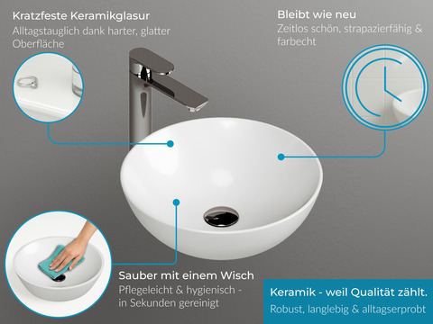 Flex Badmöbel 80, Eiche Gold, Keramik Waschbecken,...