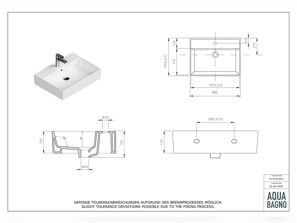 Waschbecken 60cm - Plan - 10.16.30.04.2