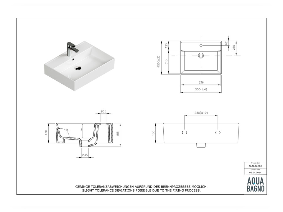 Waschbecken 55cm - Plan - 10.16.30.03.2