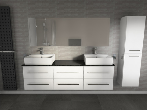 Flex Badmöbel 172, Weiß Hochglanz,...