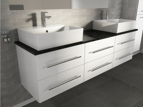 Flex Badmöbel 172, Weiß Hochglanz,...