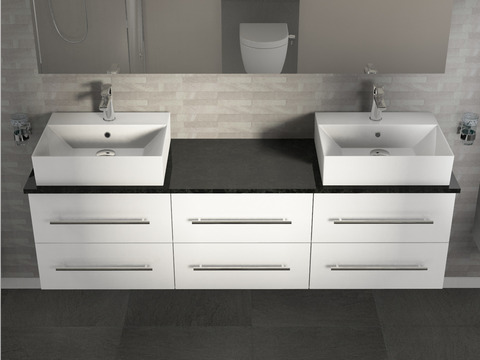 Flex Badmöbel 172, Weiß Hochglanz,...