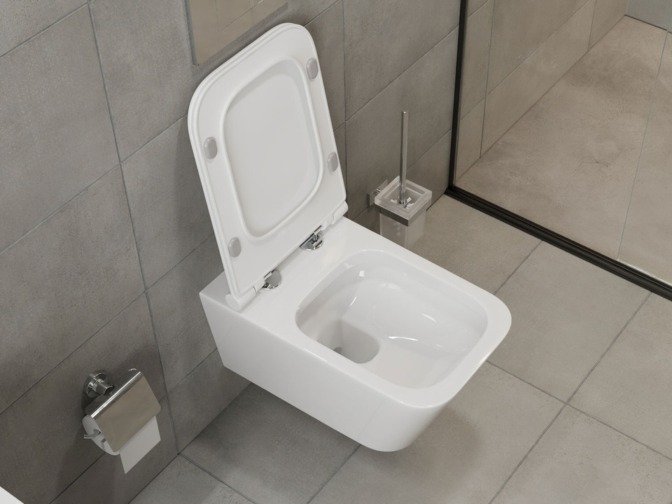 Wand H&auml;nge WC Toilette - inkl. abnehmbaren Softclose Toiletten-Sitz - Keramik - CT2041