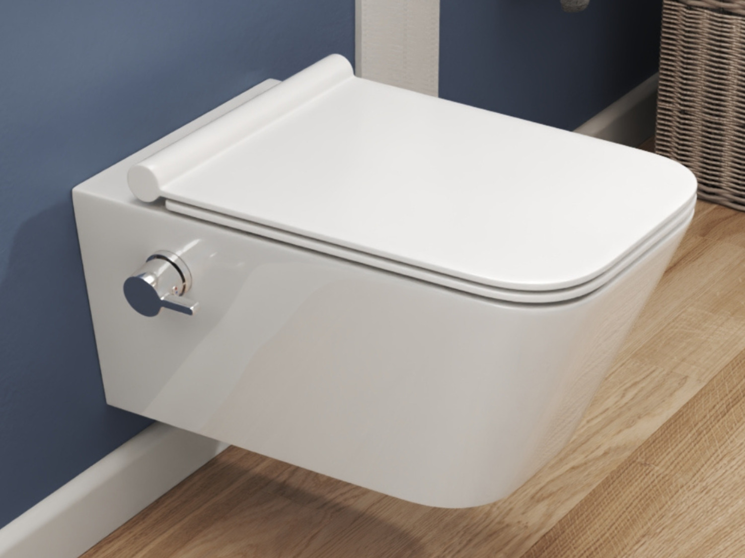 Wand Dusch WC Taharet - mit abnehmbaren Softclose Toiletten-Sitz - Bidet - Keramik - CT2041V-B