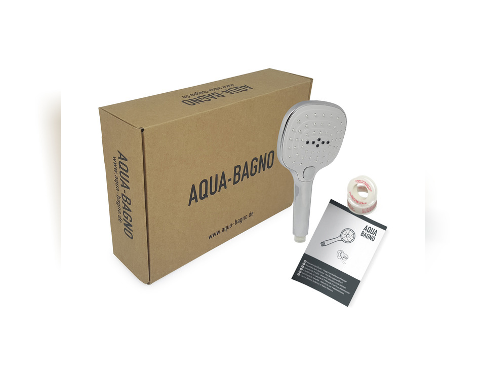 Aqua Bagno Handbrause Zero mit 3 Strahlarten und Antikalkfunktion