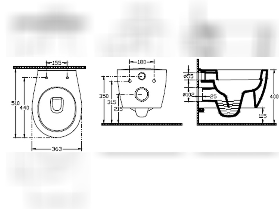 Wand Dusch WC Taharet - sp&uuml;lrandlos - mit abnehmbaren Softclose Toiletten-Sitz - Bidet - Keramik - 10.10.02.01.KTV
