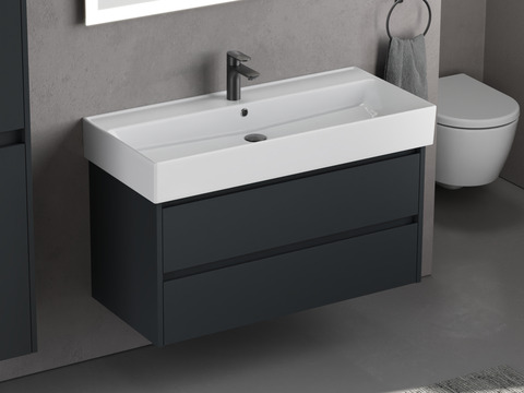 Duo Badmöbel 100, Anthrazit Matt Lackiert, Keramik...
