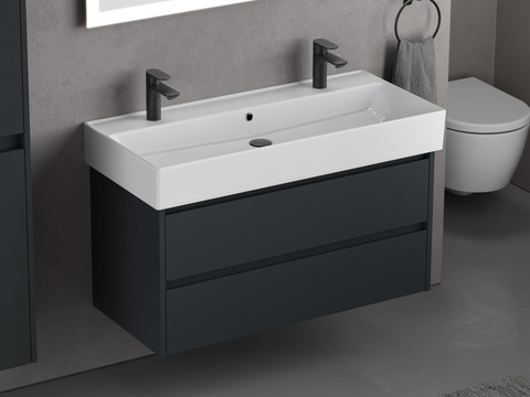 Duo Badmöbel 100, Anthrazit Matt Lackiert, Keramik...