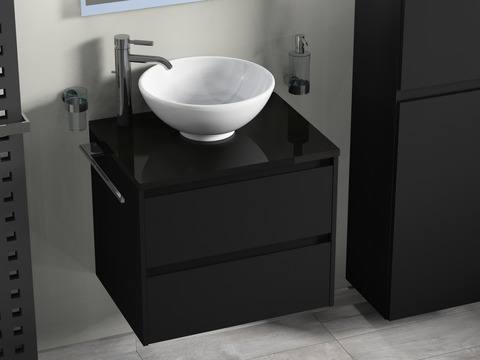 Duo Badmöbel 60, Anthrazit Matt Lackiert, Keramik...