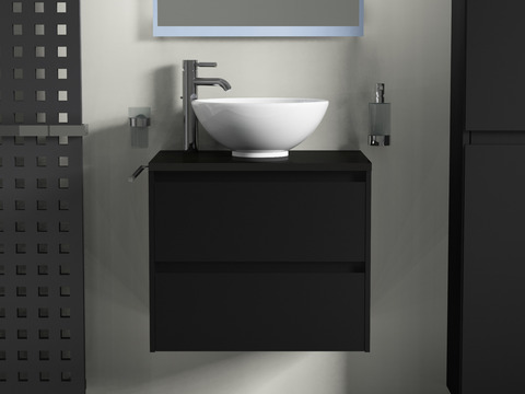 Duo Badmöbel 60, Anthrazit Matt Lackiert, Keramik...