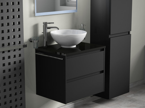 Duo Badmöbel 60, Anthrazit Matt Lackiert, Keramik...