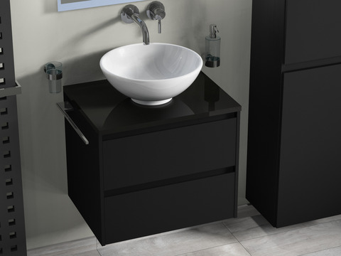 Duo Badmöbel 60, Anthrazit Matt Lackiert, Keramik...