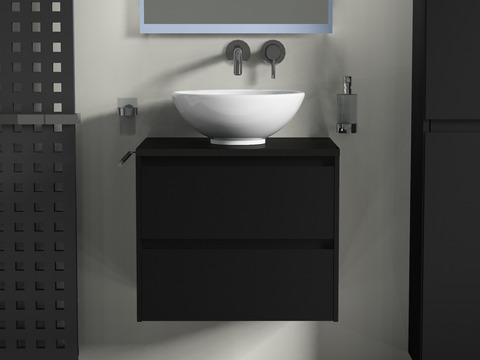 Duo Badmöbel 60, Anthrazit Matt Lackiert, Keramik...