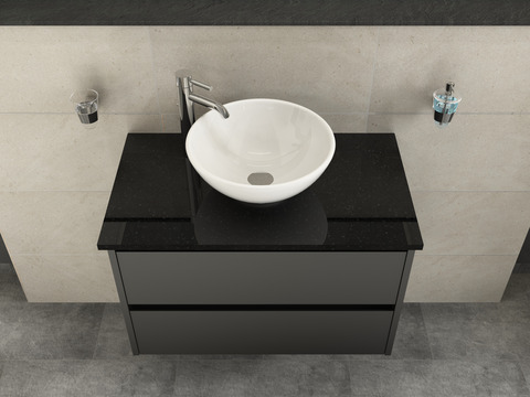 Duo Badmöbel 80, Anthrazit Matt Lackiert, Keramik...