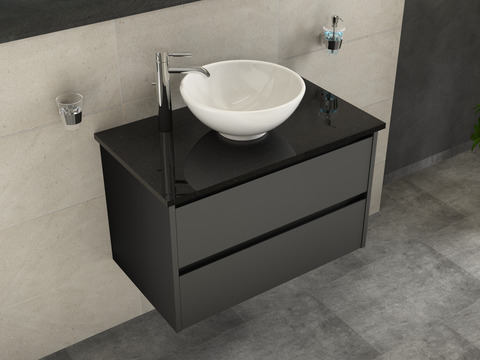 Duo Badmöbel 80, Anthrazit Matt Lackiert, Keramik...