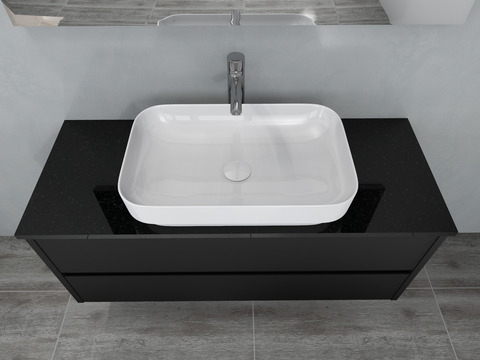 Duo Badmöbel 120, Anthrazit Matt Lackiert, Keramik...