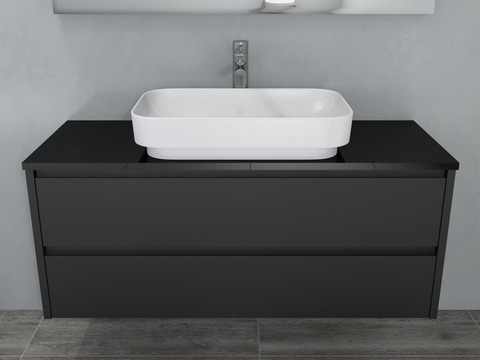 Duo Badmöbel 120, Anthrazit Matt Lackiert, Keramik...