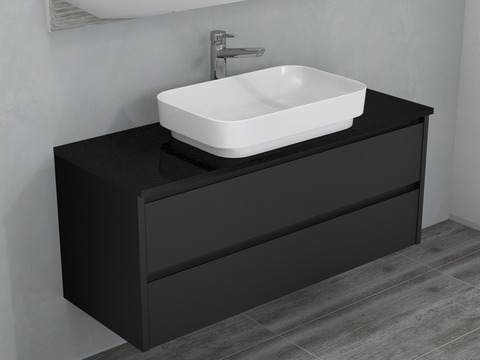 Duo Badmöbel 120, Anthrazit Matt Lackiert, Keramik...