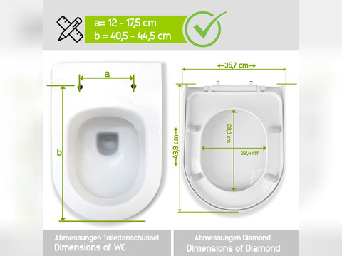 Aqua Bagno Diamond - WC-Sitz mit Absenkautomatik...