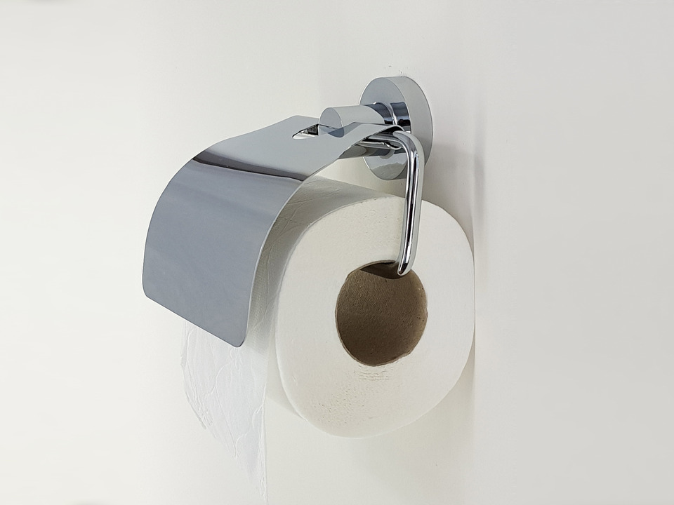Aqua Bagno ZERO Toilettenpapierhalter mit Abdeckung chrom - Papierhalter mit hygienischem Deckel