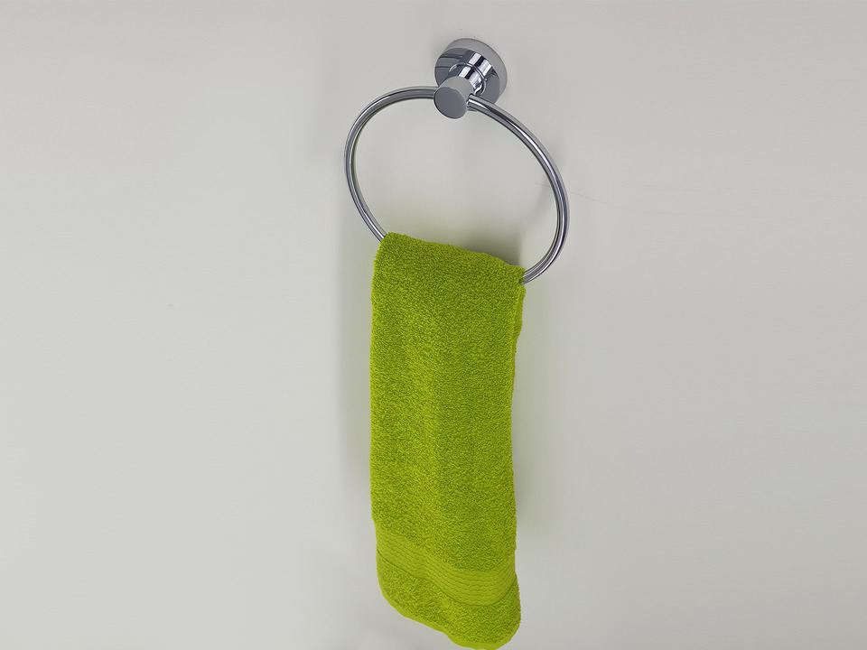Aqua Bagno ZERO Handtuchring Handtuchhalter geschlossen chrom zur Wandmontage Gesamtbreite 18cm