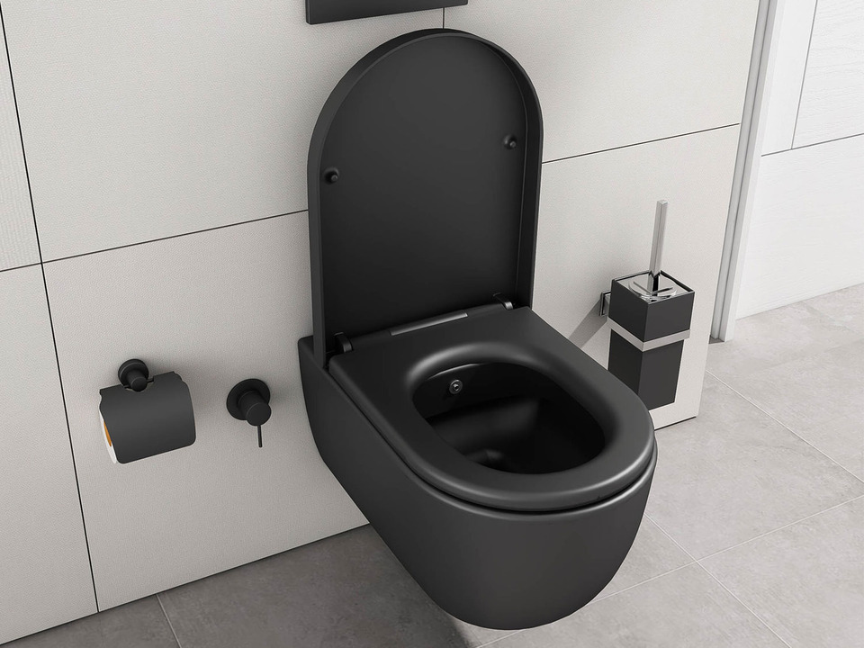 Wand Dusch WC Taharet - sp&uuml;lrandlos - mit abnehmbaren Softclose Toiletten-Sitz - Bidet - Keramik - 011.1052.064SMKT