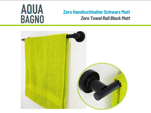 Aqua Bagno ZERO Handtuchhalter zur Wandmontage schwarz...