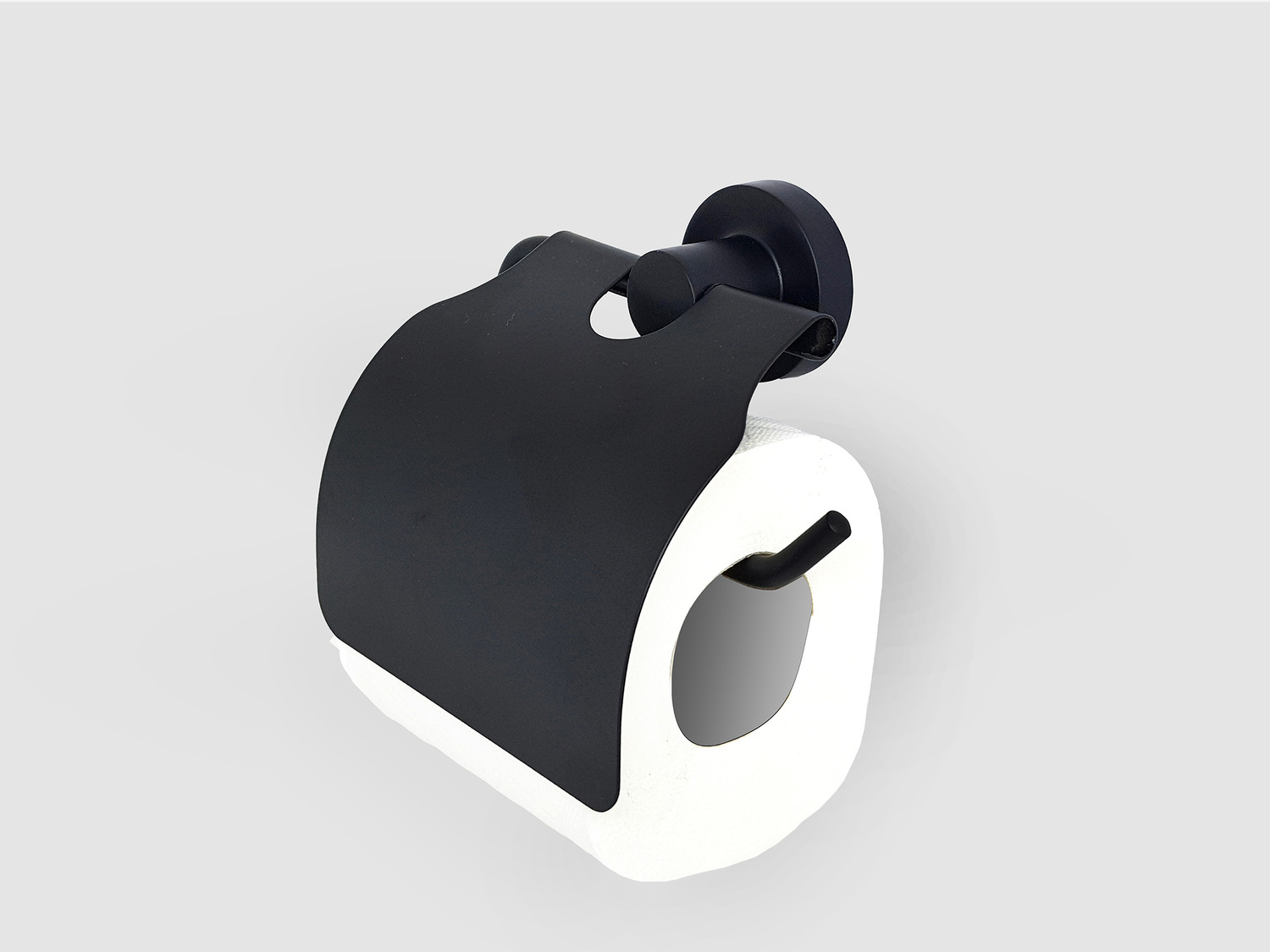 Aqua Bagno Pap mit - matt schwarz ZERO Toilettenpapierhalter Abdeckung