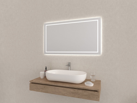 Aqua Bagno Badezimmerspiegel mit LED-Beleuchtung nach...