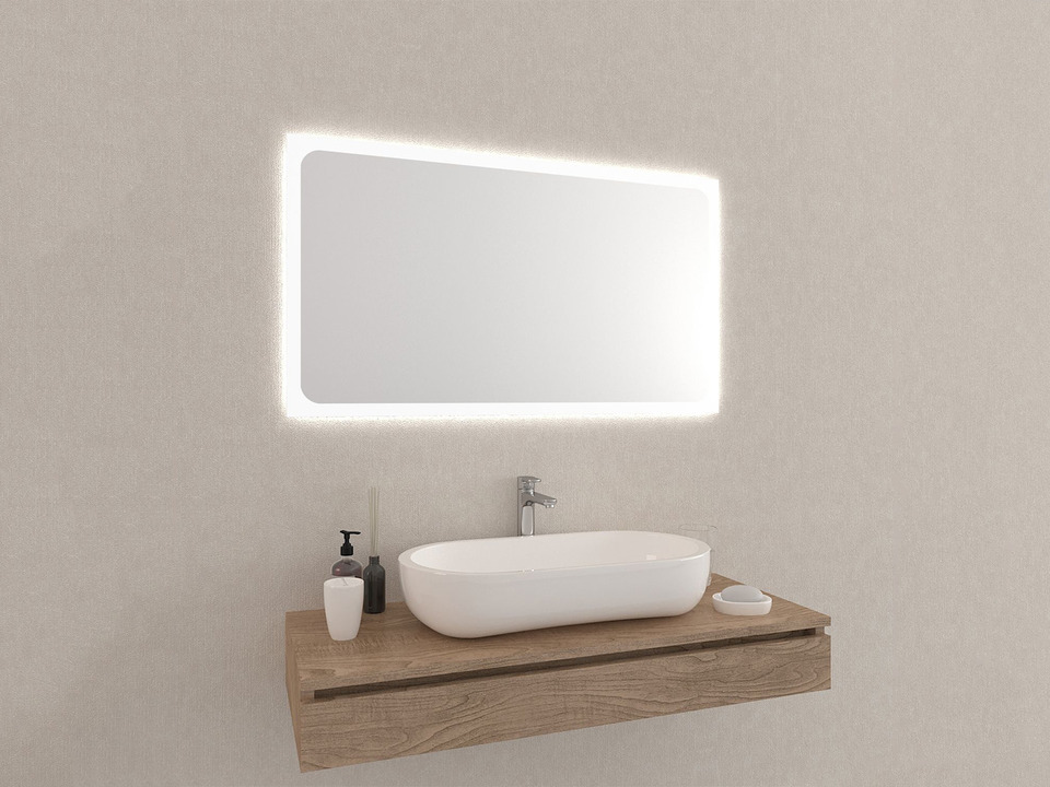 Aqua Bagno Badezimmerspiegel mit LED-Beleuchtung nach Ma&szlig; Quadra Soft SPH.CA