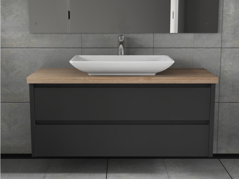 Duo Badmöbel 120, Anthrazit Matt Lackiert, Keramik...