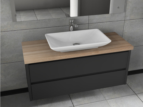 Duo Badmöbel 120, Anthrazit Matt Lackiert, Keramik...