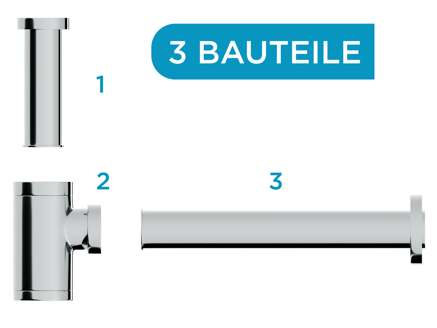 Aqua Bagno Siphon économiseur d'espace pour lavabo – Siphon de