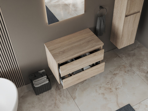 Duo Badmöbel 80, Eiche Gold, Trägerplatte