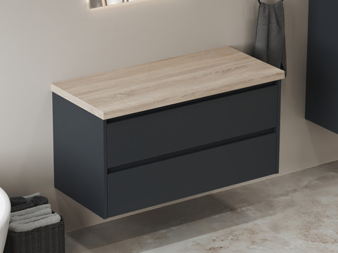 Duo Badmöbel 100, Anthrazit Matt Lackiert,...