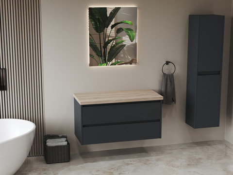 Duo Badmöbel 100, Anthrazit Matt Lackiert,...