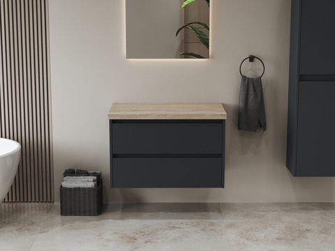 Duo Badmöbel 80, Anthrazit Matt Lackiert,...