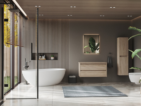 Duo Badmöbel 100, Eiche Gold, Trägerplatte