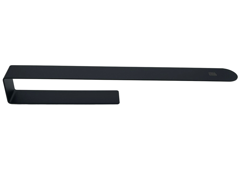 Aqua Bagno Curve Handtuchhalter aus Edelstahl in Optik schwarz matt 37cm zum Kleben- Ohne Bohren