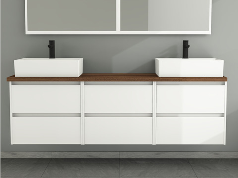 Duo Badmöbel 172, Weiß Hochglanz,...