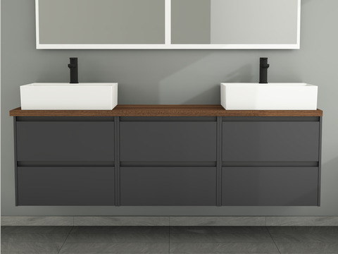 Duo Badmöbel 172, Anthrazit Matt Lackiert,...