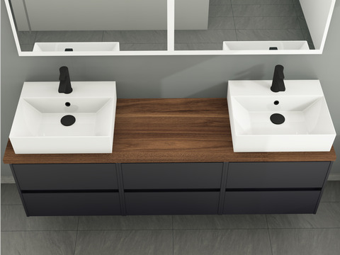 Duo Badmöbel 172, Anthrazit Matt Lackiert,...