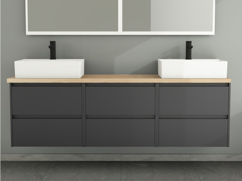 Duo Badmöbel 172, Anthrazit Matt Lackiert,...