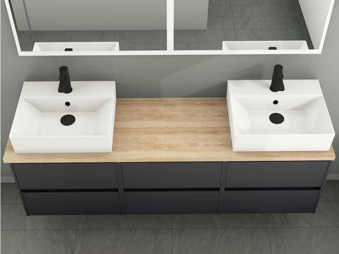 Duo Badmöbel 172, Anthrazit Matt Lackiert,...